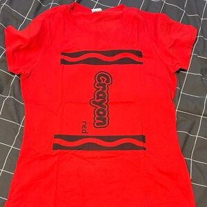 Red Crayon Graphic T-Shirt